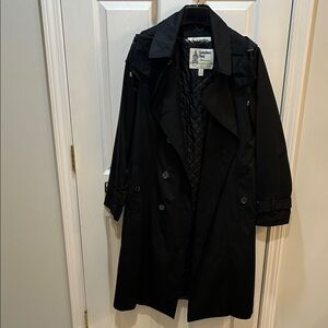 London Fog Women's Elegant Black Trench Coat